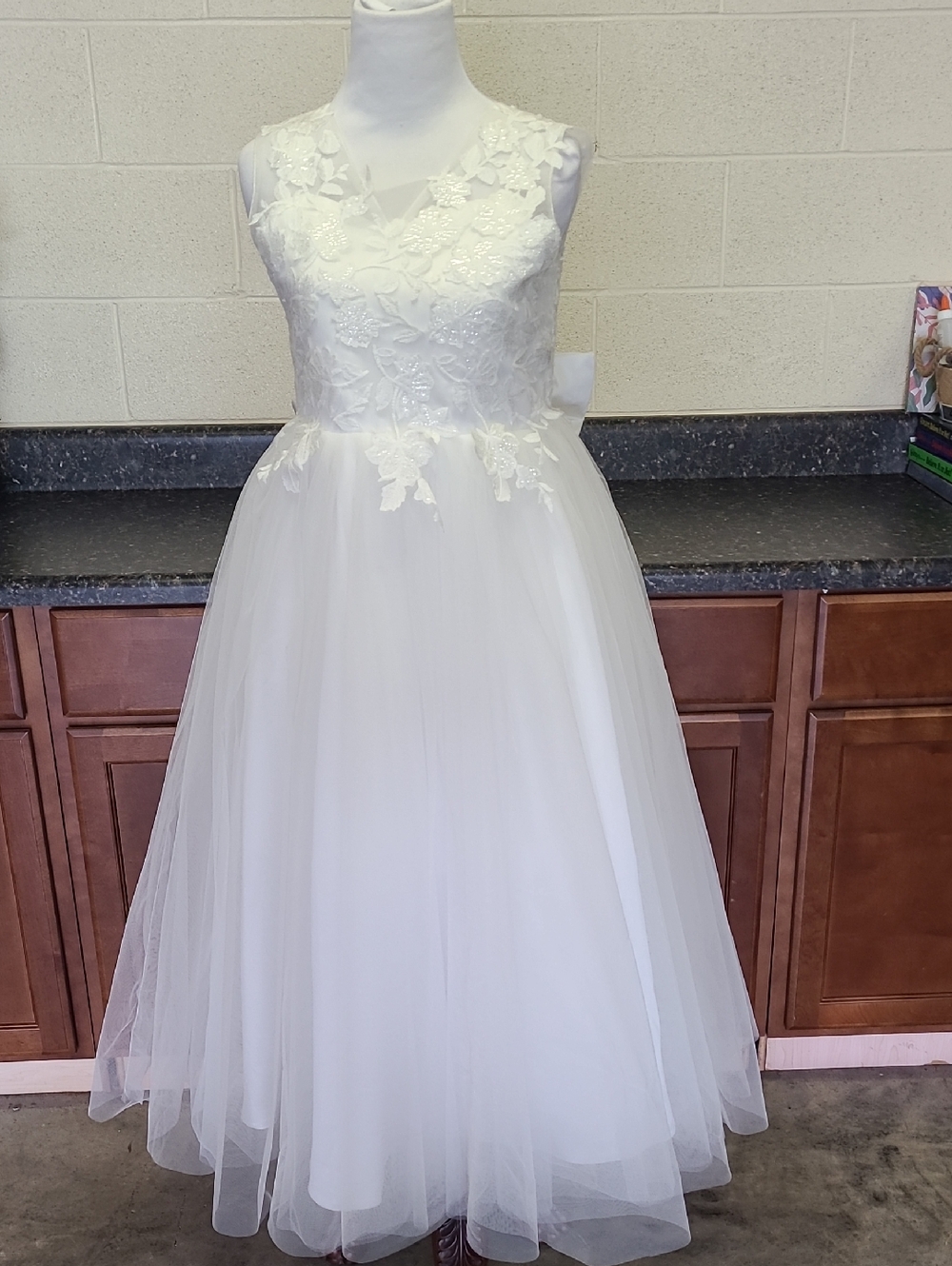 Elegant White Lace Tulle Dress